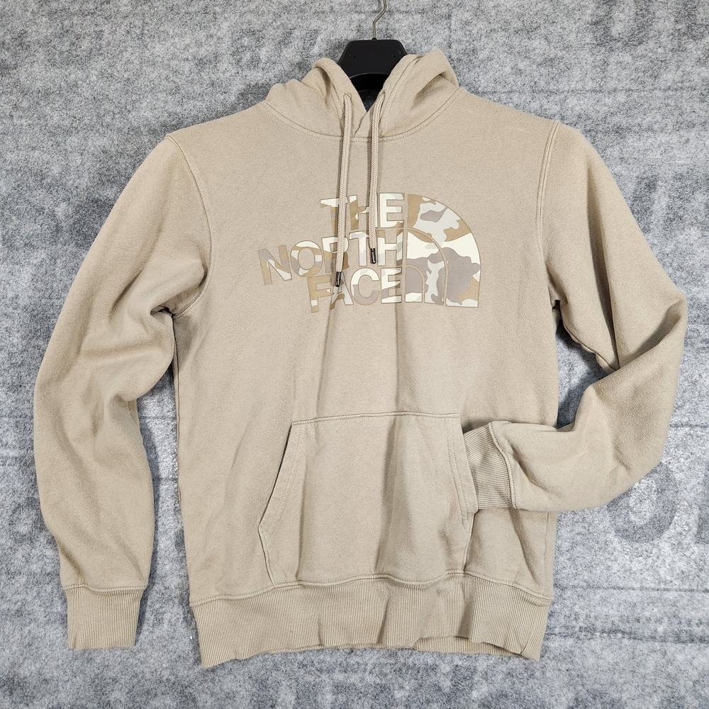 north face hoodie Mens Size S/P beige logo
